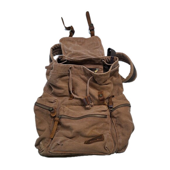 Gearonic Rucksack Adventure Retro Backpack Brown Duty Duck Canvas Leather Bag - Picture 9 of 11
